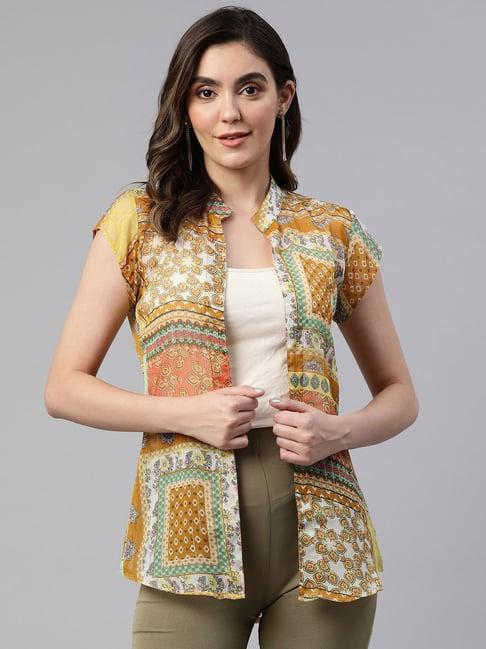 cottinfab multicolor printed georgette shrug