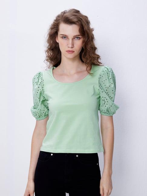 cover story green cotton top