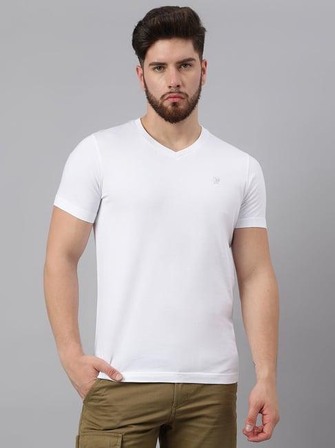 woodland white cotton regular fit t-shirt