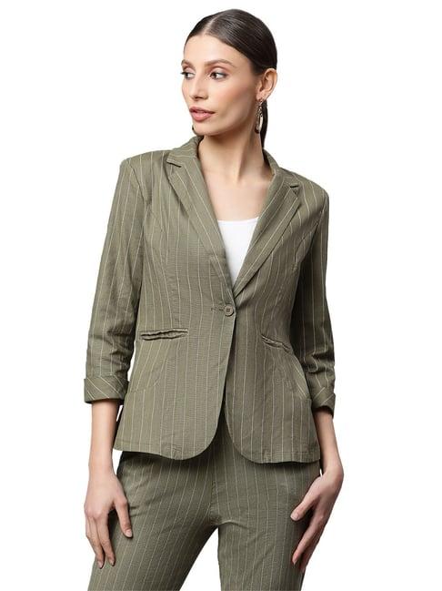 global republic olive cotton striped coat