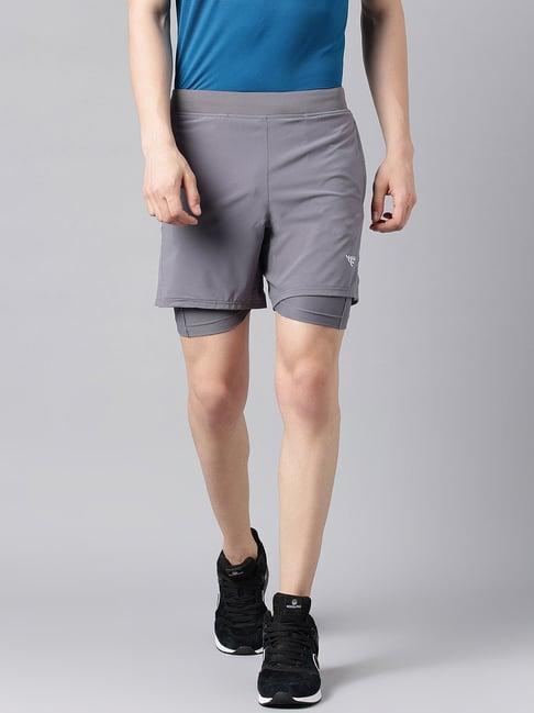 woods grey regular fit sports shorts