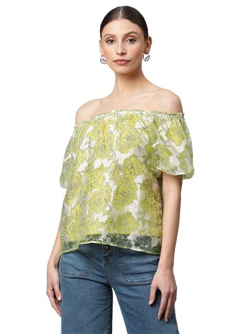 global republic lime floral print top