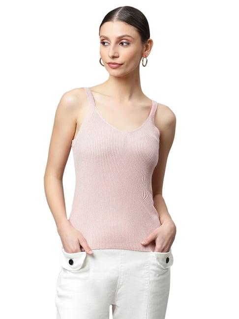 global republic light pink knitted skinny fit top