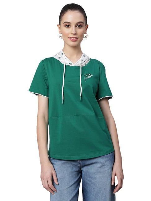 global republic green embroidered t-shirt