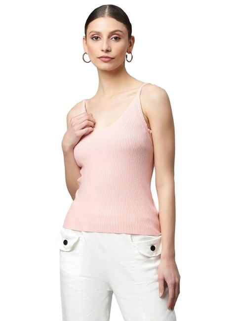 global republic light pink knitted slim fit top