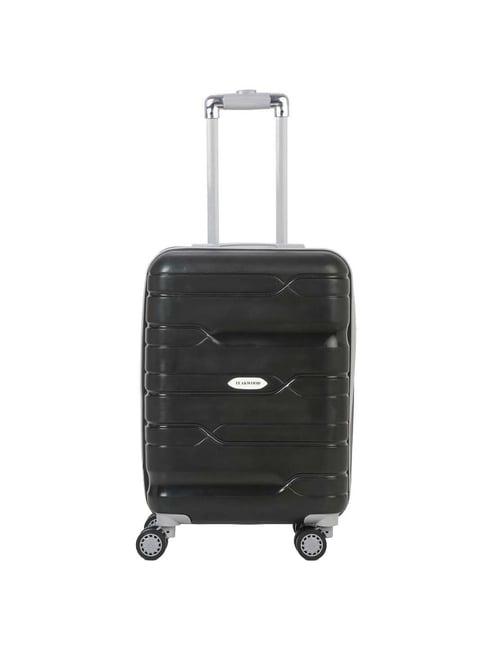 teakwood leathers black textured hard medium trolley bag - 67 cm