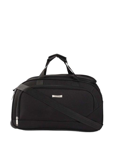 teakwood leathers black medium duffle bag