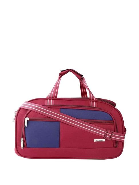 teakwood leathers red & blue medium duffle bag