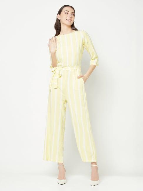 crimsoune club yellow striped jumpsuit