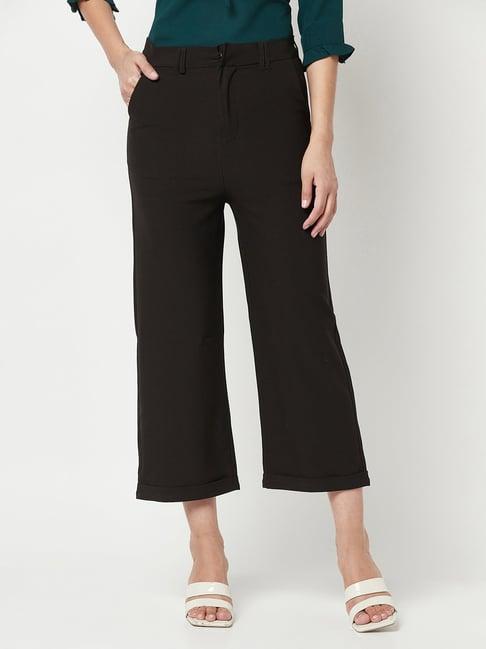 crimsoune club black regular fit mid rise trousers