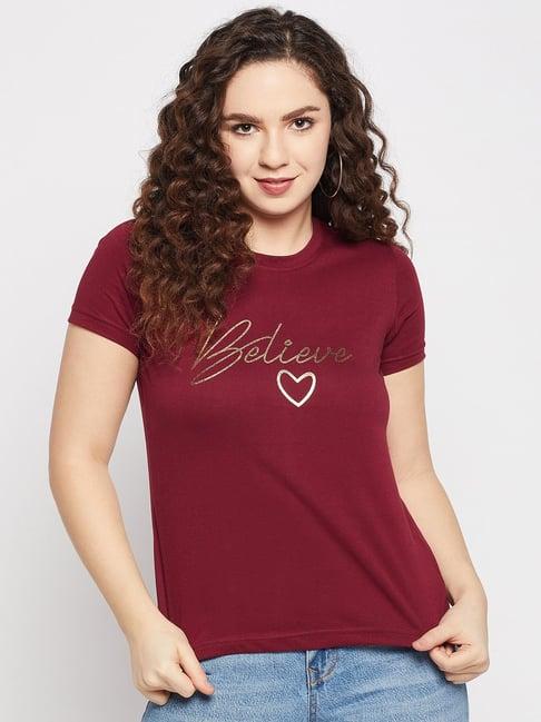 club york maroon graphic print t-shirt