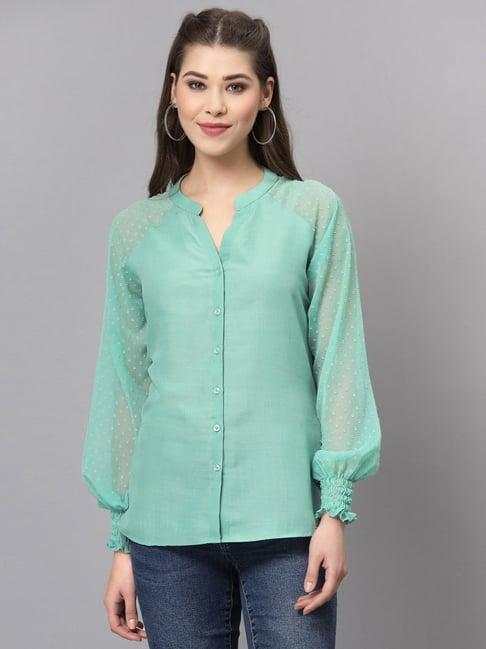 selvia green regular fit top