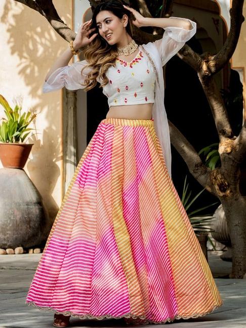 house of jamoti multicolored embroidered lehenga choli set with dupatta