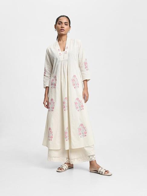 utsa by westside printed off white kurta