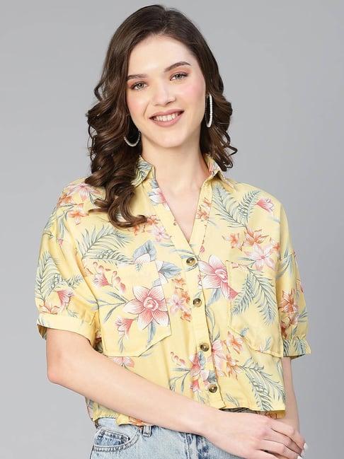 oxolloxo yellow floral print shirt