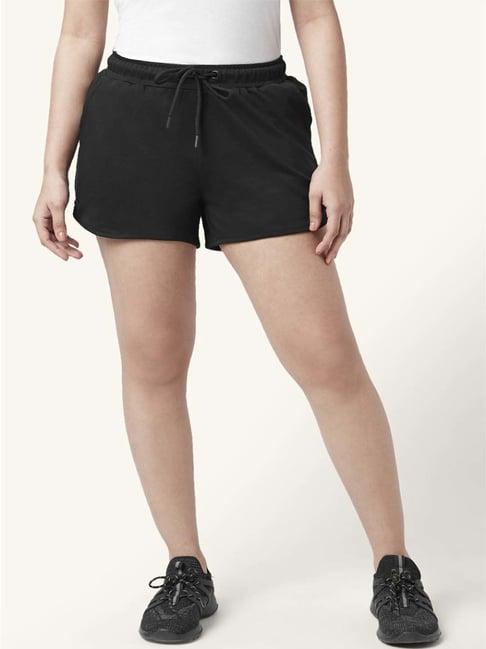 ajile by pantaloons black cotton sports shorts