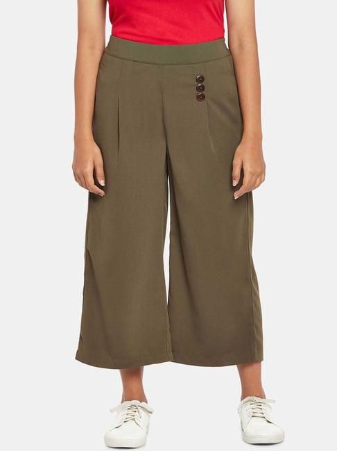 honey by pantaloons green high rise culottes