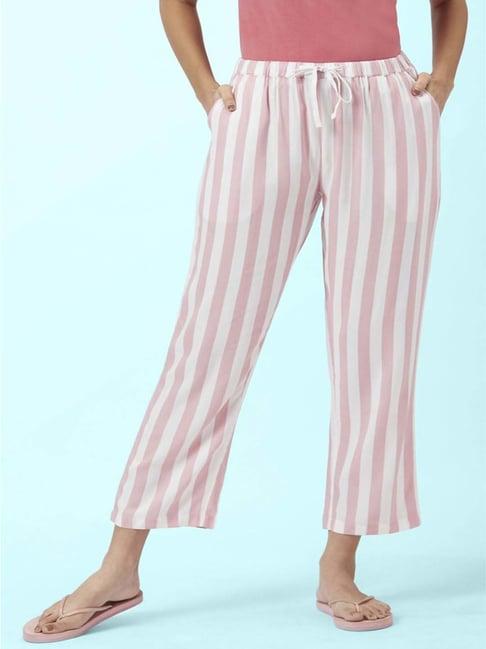 dreamz by pantaloons pink striped pyjamas