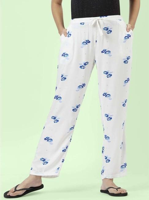 dreamz by pantaloons off-white floral print pyjamas