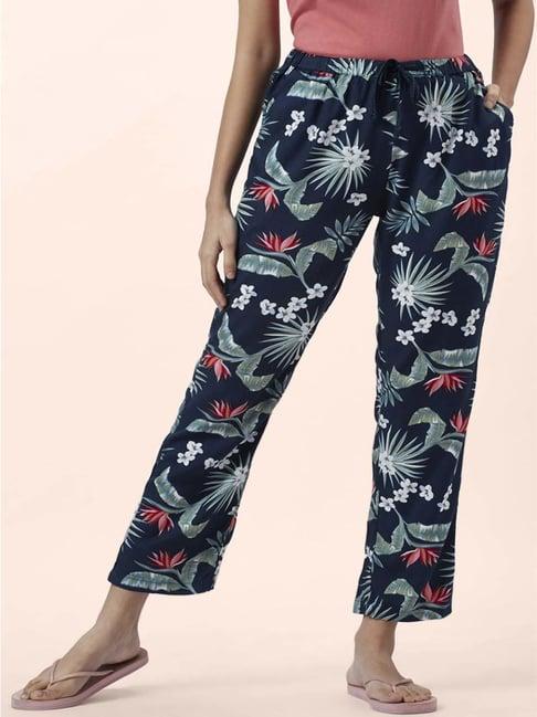 dreamz by pantaloons navy floral print pyjamas