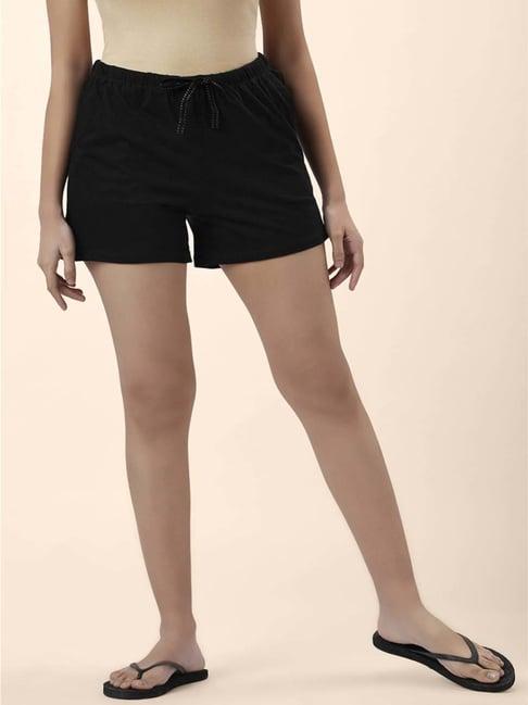 dreamz by pantaloons pink & black cotton plain shorts