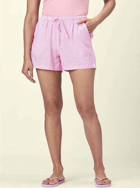 dreamz by pantaloons pink chequered shorts