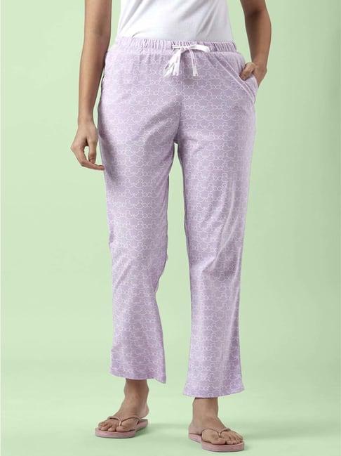 dreamz by pantaloons lilac cotton printed pyjamas