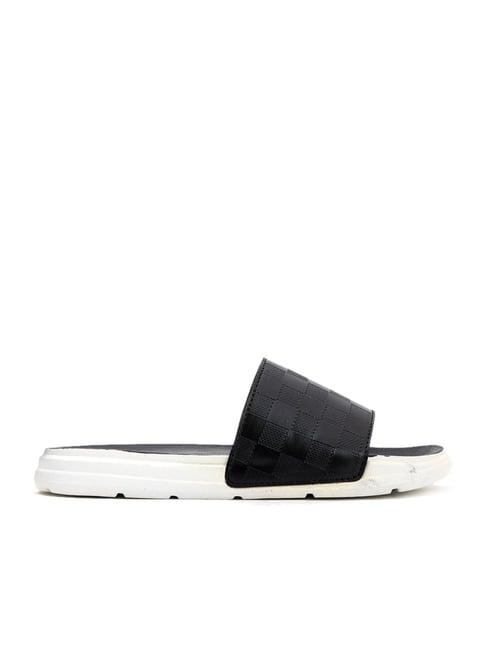 khadim men's pro black slides