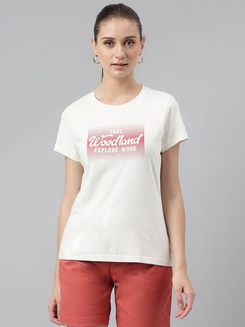 woodland ivory cotton printed t-shirt