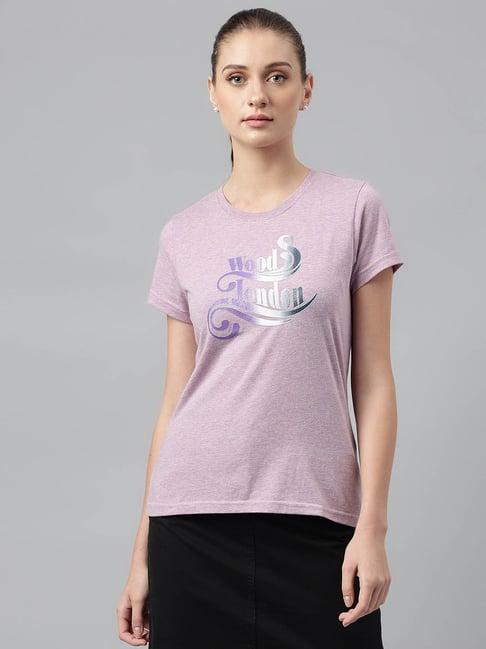 woodland light mauve printed t-shirt