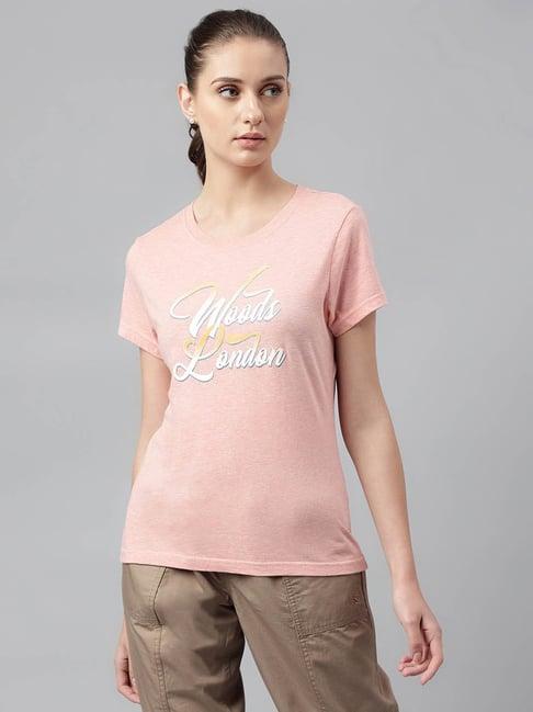 woodland light pink printed t-shirt