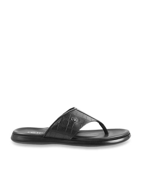 metro men's black thong sandals