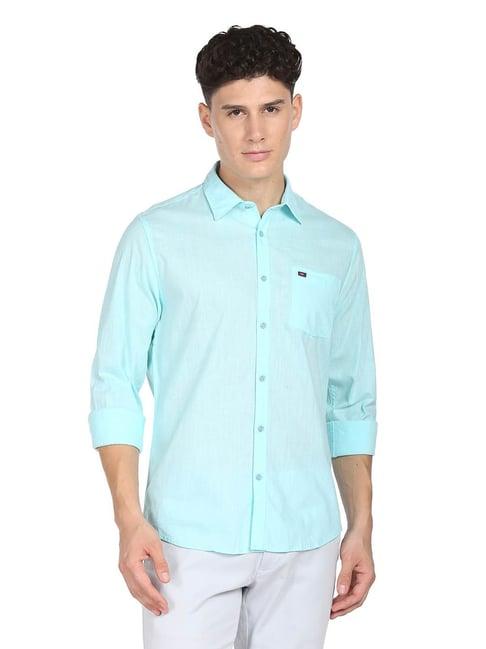 ad by arvind aqua slim fit shirt