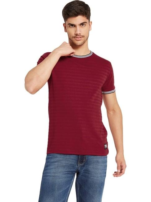 octave salsa cotton regular fit striped t-shirt