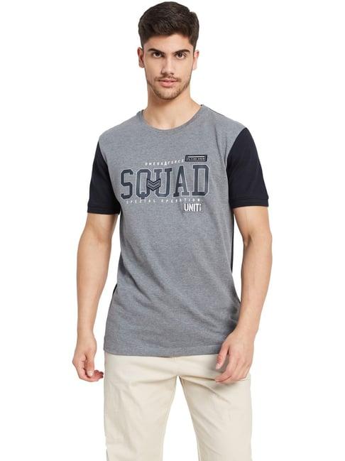 octave heather cotton regular fit printed t-shirt