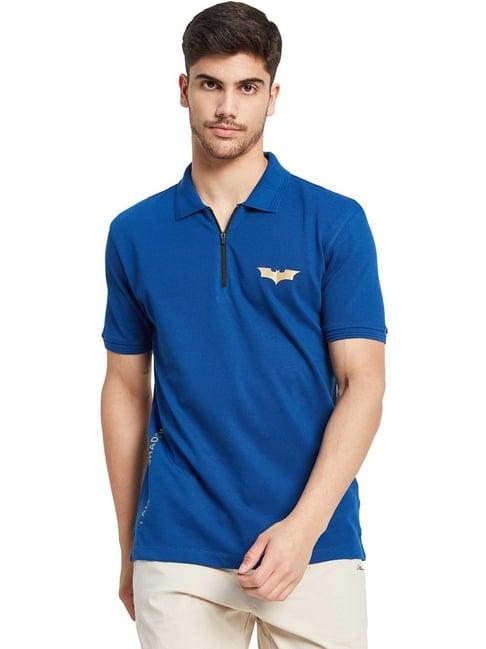 octave blueberry cotton regular fit polo t-shirt