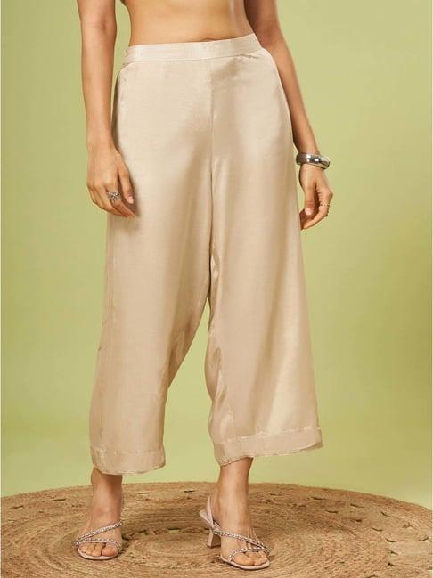 marigold lane beige regular fit palazzos