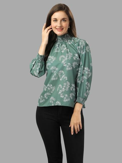 masakali.co green floral print top