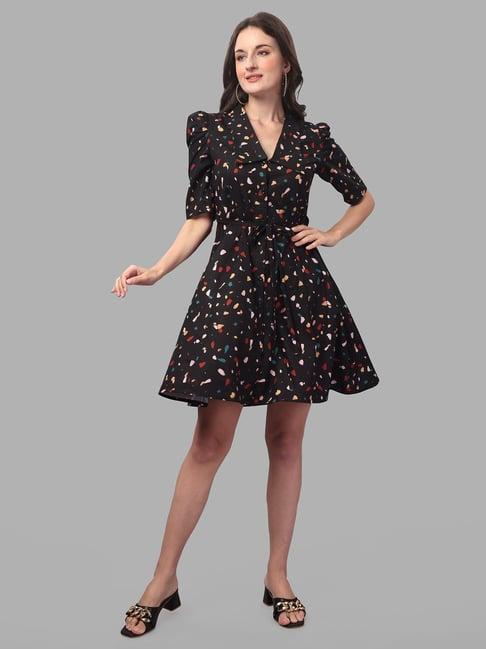 masakali.co black printed shirt dress