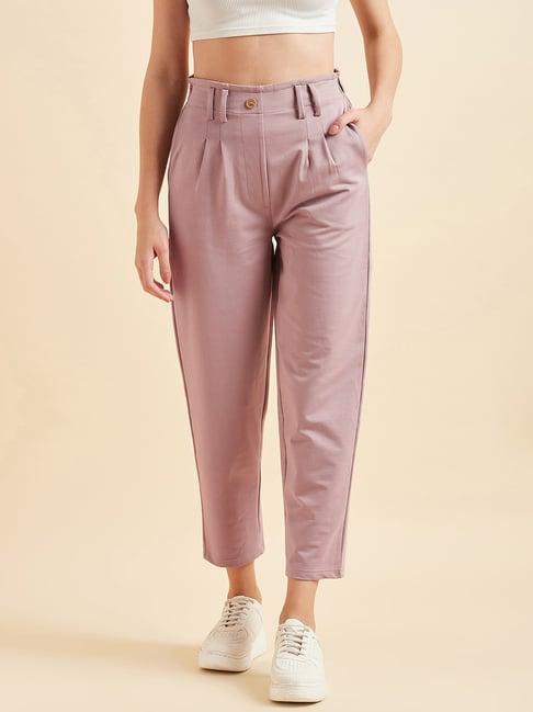 sweet dreams dusty pink regular fit mid rise pleated trousers