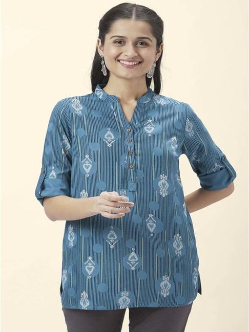 akkriti by pantaloons blue printed tunic