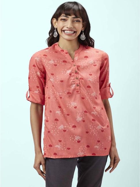 akkriti by pantaloons coral printed tunic