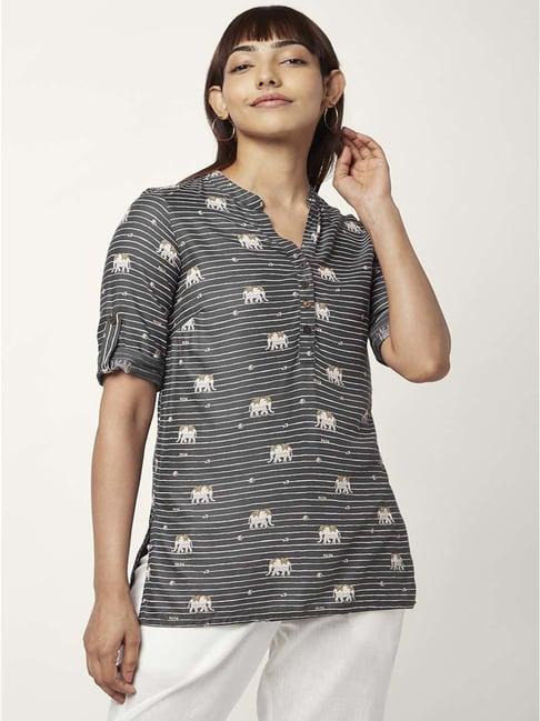 akkriti by pantaloons grey printed tunic