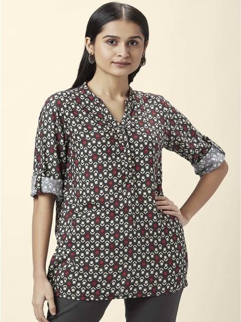 akkriti by pantaloons grey printed tunic