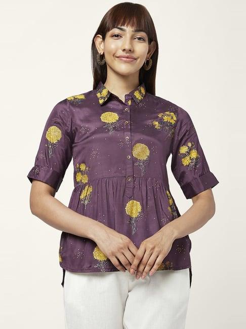 akkriti by pantaloons purple printed tunic