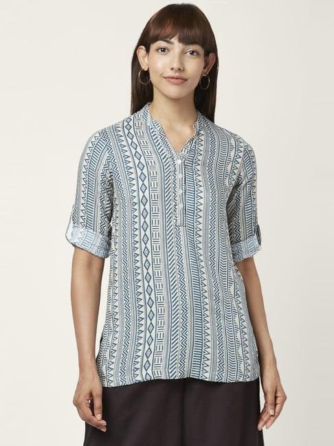 akkriti by pantaloons off-white printed tunic