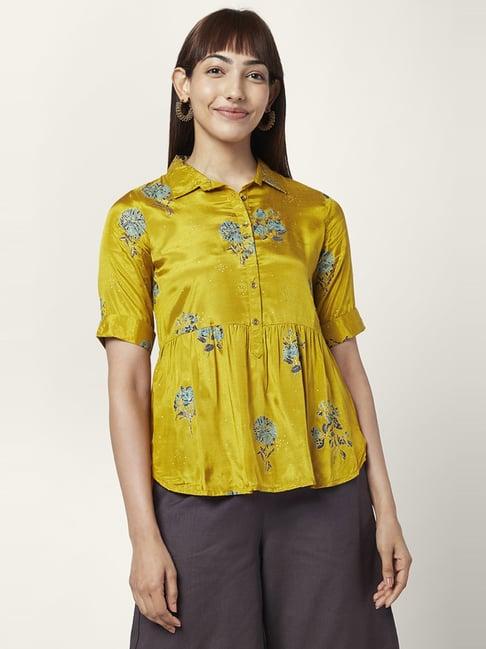 akkriti by pantaloons mustard printed tunic