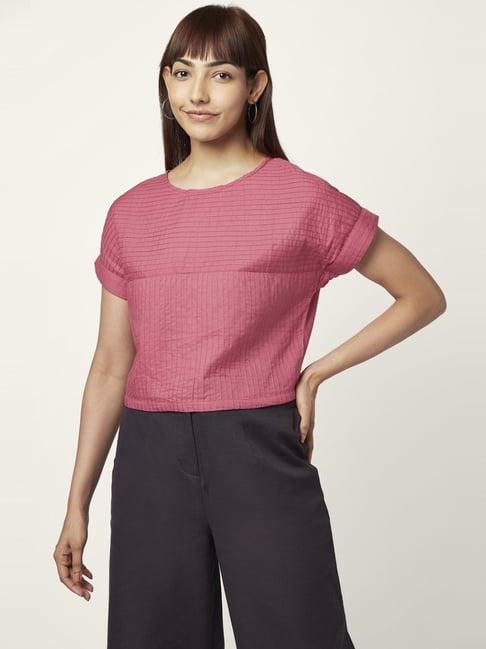 akkriti by pantaloons pink cotton top