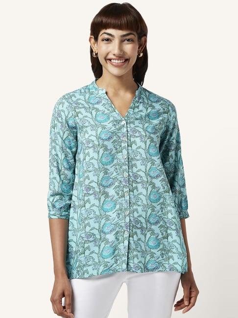 akkriti by pantaloons blue printed tunic