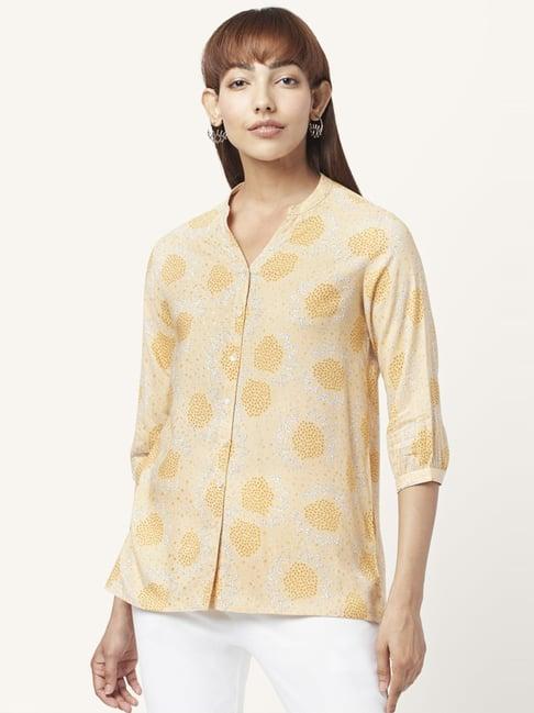 akkriti by pantaloons yellow printed tunic